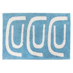 Коврик для ванной Go round голубого цвета Cuts&Pieces, 60х90 см, Tkano