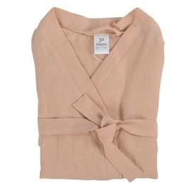 Халат из умягченного льна розово-пудрового цвета из коллекции Essential, размер M, Tkano