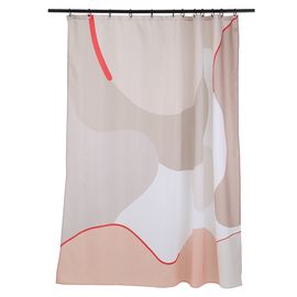 Штора для ванной бежевого цвета с авторским принтом из коллекции Freak Fruit, 180х200 см, Tkano