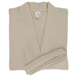 Халат из многослойного муслина бежевого цвета из коллекции Essential, размер S, Tkano