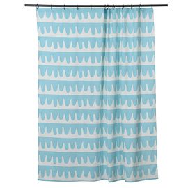Штора для ванной Popple голубого цвета Cuts&Pieces, 180х200 см, Tkano