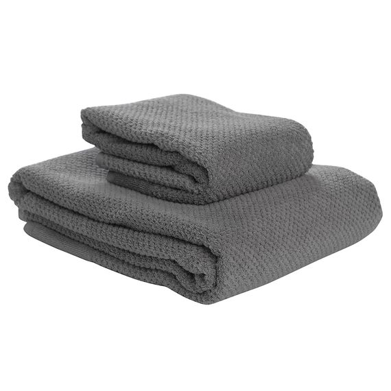 Полотенце банное фактурное серого цвета из коллекции Essential, 90х150 см, Tkano, изображение 3