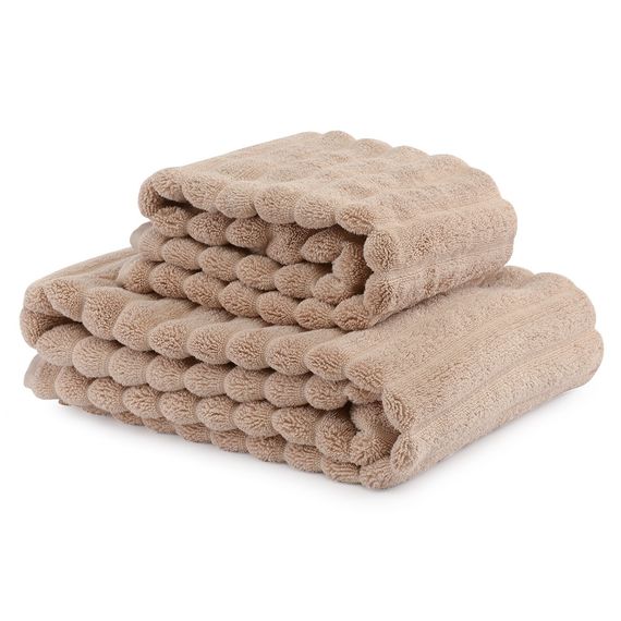 Полотенце для рук Waves бежевого цвета из коллекции Essential, 50х90 см, Tkano, изображение 3