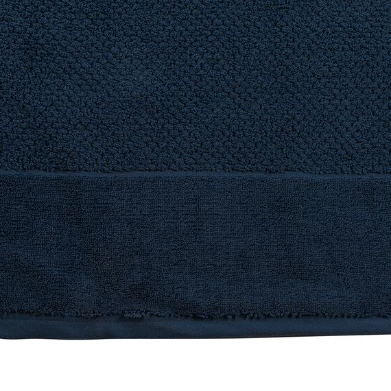 Полотенце банное фактурное темно-синего цвета из коллекции Essential, 90х150 см, Tkano, изображение 5