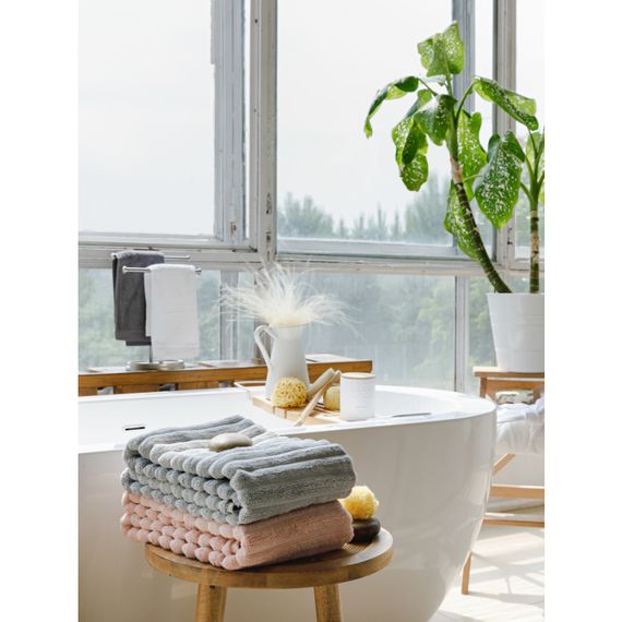 Полотенце банное Waves цвета пыльной розы из коллекции Essential, 70х140 см, Tkano, изображение 3