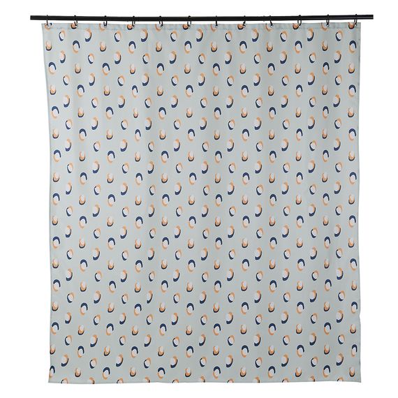 Штора для ванной мятного цвета с принтом Sun Spots  из коллекции Wild, 180х200 см, Tkano, изображение 3