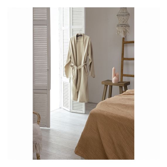 Халат из многослойного муслина бежевого цвета из коллекции Essential, размер S, Tkano, изображение 17