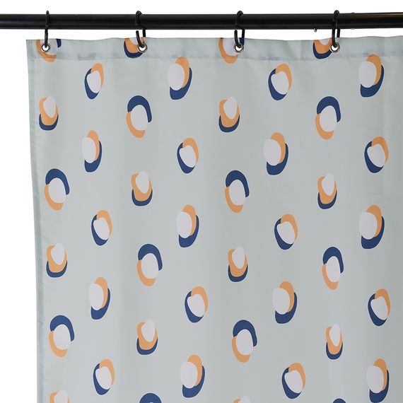 Штора для ванной мятного цвета с принтом Sun Spots  из коллекции Wild, 180х200 см, Tkano, изображение 4