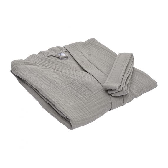 Халат из многослойного муслина серого цвета из коллекции Essential, размер S, Tkano, изображение 9