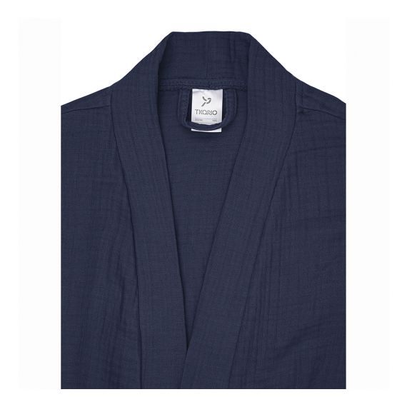 Халат из многослойного муслина темно-синего цвета из коллекции Essential, размер M, Tkano, изображение 8