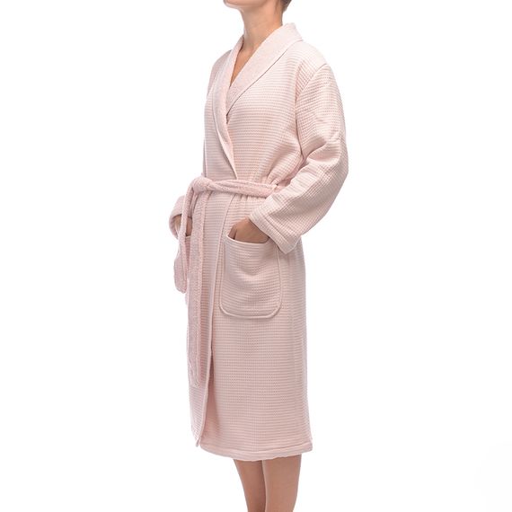 Халат банный из чесаного хлопка цвета пыльной розы из коллекции Essential, M, Tkano, изображение 5