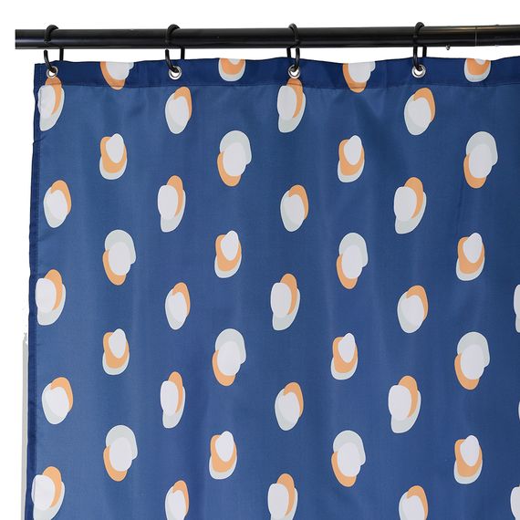 Штора для ванной темно-синего цвета с принтом Sun Spots  из коллекции Wild, 180х200 см, Tkano, изображение 3