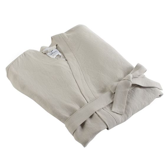 Халат из умягченного льна бежевого цвета Essential S, Tkano, изображение 6