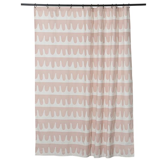 Штора для ванной Popple цвета пыльной розы Cuts&Pieces, 180х200 см, Tkano