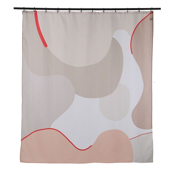 Штора для ванной бежевого цвета с авторским принтом из коллекции Freak Fruit, 180х200 см, Tkano, изображение 4