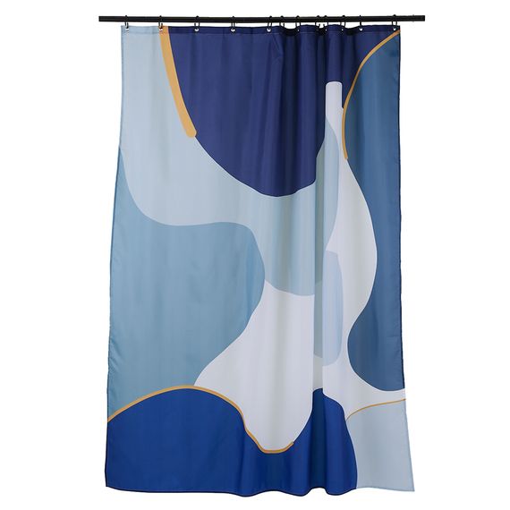 Штора для ванной синего цвета с авторским принтом из коллекции Freak Fruit, 180х200 см, Tkano