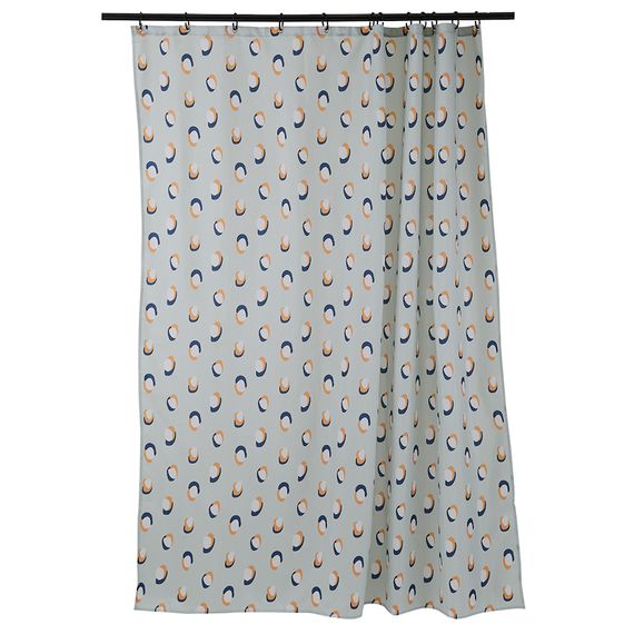 Штора для ванной мятного цвета с принтом Sun Spots  из коллекции Wild, 180х200 см, Tkano