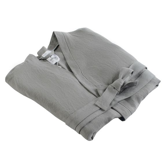 Халат из умягченного льна серого цвета Essential, размер S, Tkano, изображение 6