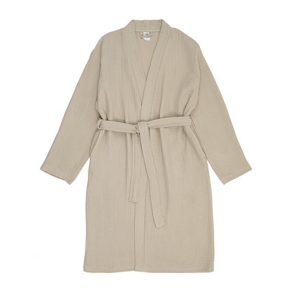 Халат из многослойного муслина бежевого цвета из коллекции Essential, размер M, Tkano, изображение 10