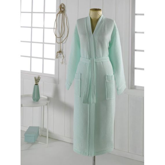 Халат вафельный кимоно, коллекция NEVA,  размер L, цвет ментол, Sofi de Marko