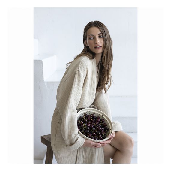 Халат из многослойного муслина бежевого цвета из коллекции Essential, размер L, Tkano, изображение 6