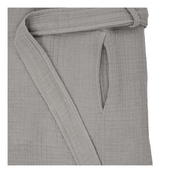 Халат из многослойного муслина серого цвета из коллекции Essential, размер M, Tkano, изображение 12